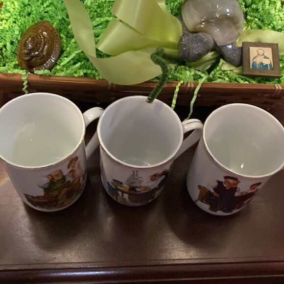 Set of 3, Official Norman Rockwell Collectible Mug with 24K Trim Vintage - Picture 9 of 10
